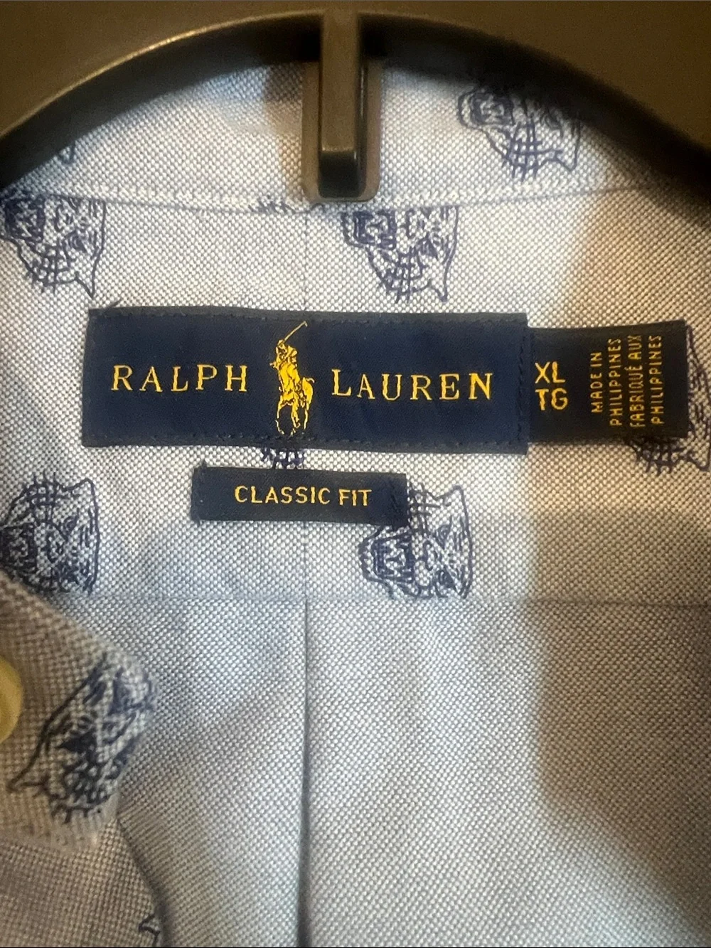 Polo by Ralph Lauren Light Blue Tiger Micro Printed Button-Down Oxford  Shirt